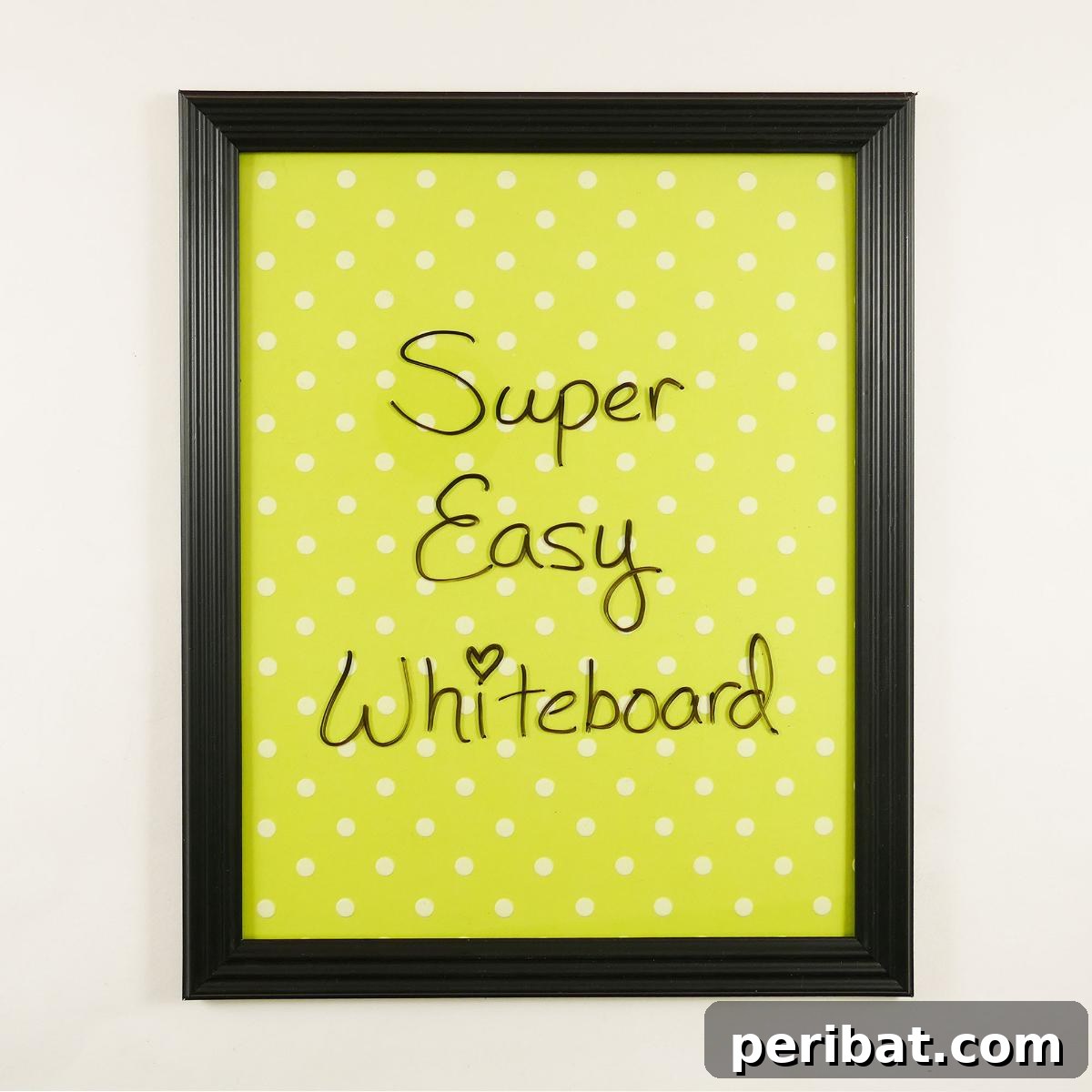 Homemade dry erase board made from a Dollar Store picture frame