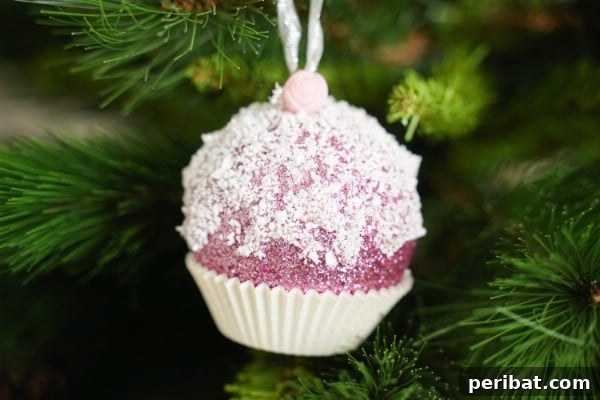 Sparkly DIY Cupcake or Muffin Ornament Craft