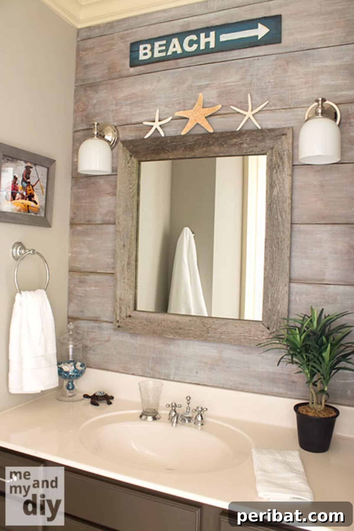 15 Ingenious DIY Wood Wall Designs to Elevate Your Space 11 Beautiful weathered wood paneled wall in a bathroom setting.