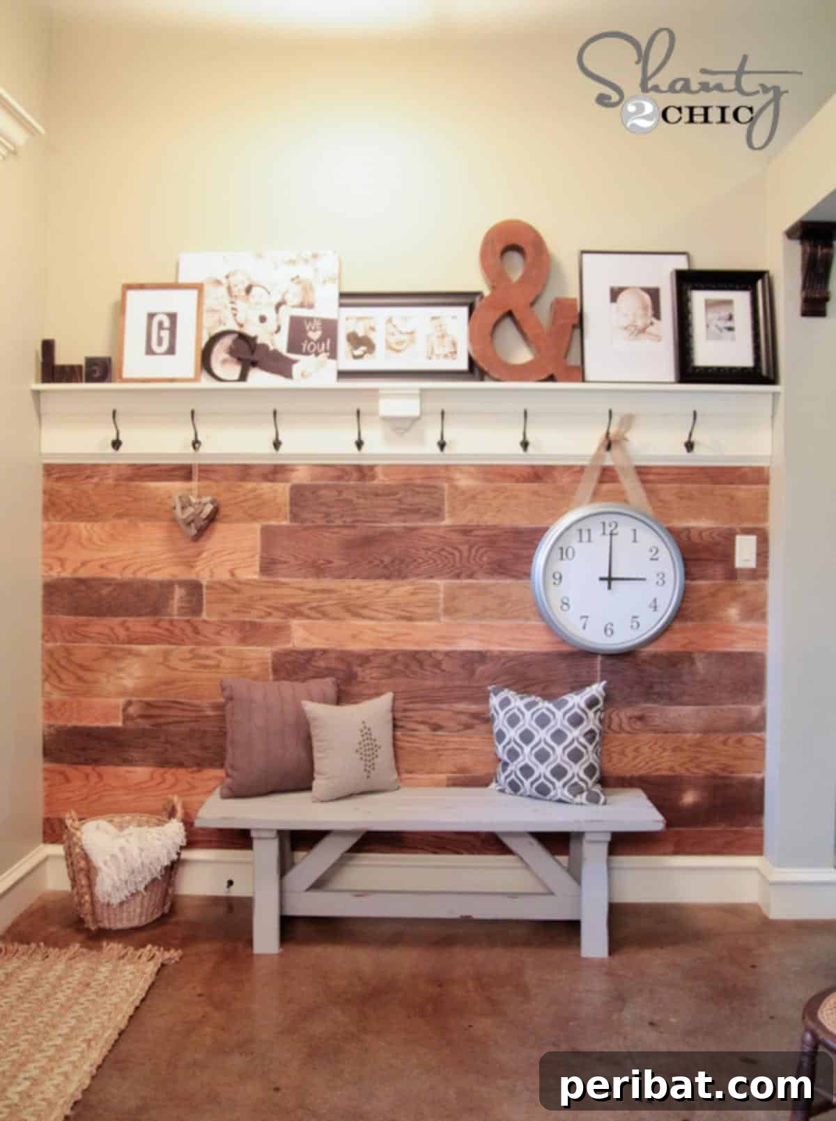 15 Ingenious DIY Wood Wall Designs to Elevate Your Space 13 Elegant plank accent wall in a living room.