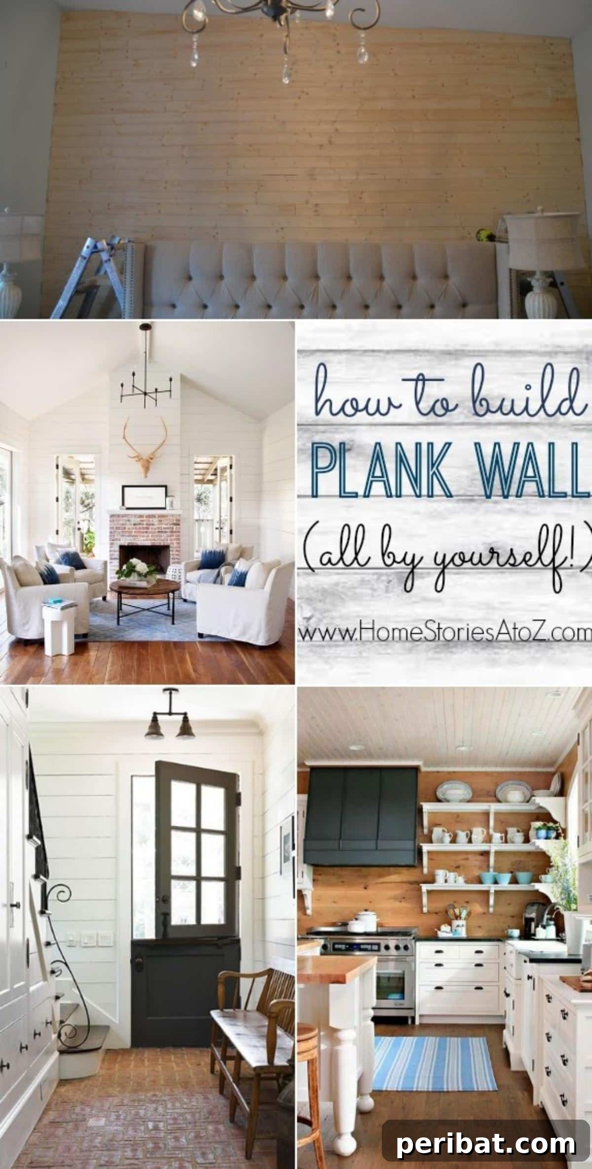 15 Ingenious DIY Wood Wall Designs to Elevate Your Space 16 Elegant tongue and groove plank wall collage showcasing its seamless application.