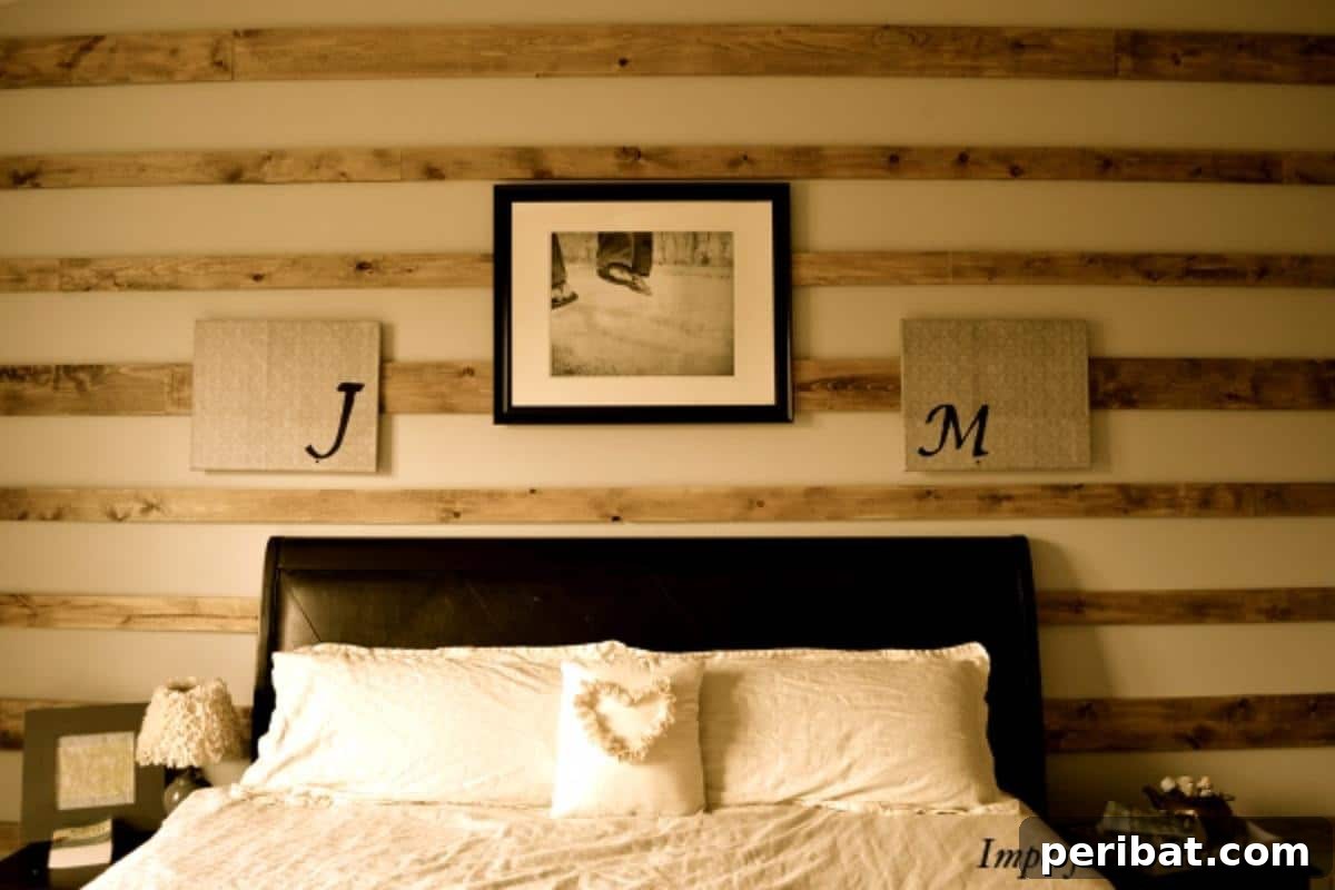 15 Ingenious DIY Wood Wall Designs to Elevate Your Space 17 Simple rustic wood wall feature resembling log cabin style.
