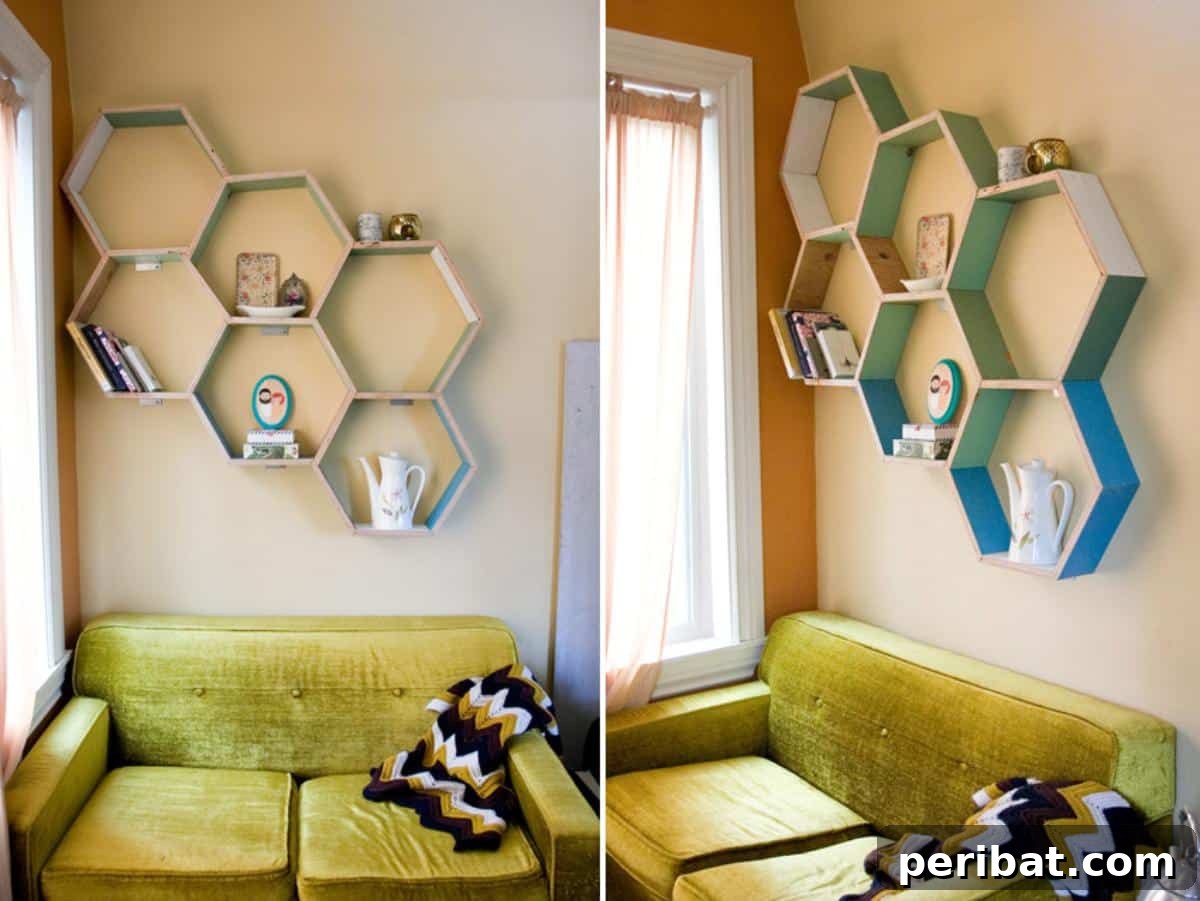Ingenious DIY Shelving Projects to Transform Your Living Space 32 DIY Reclaimed Wood Honeycomb Shelves