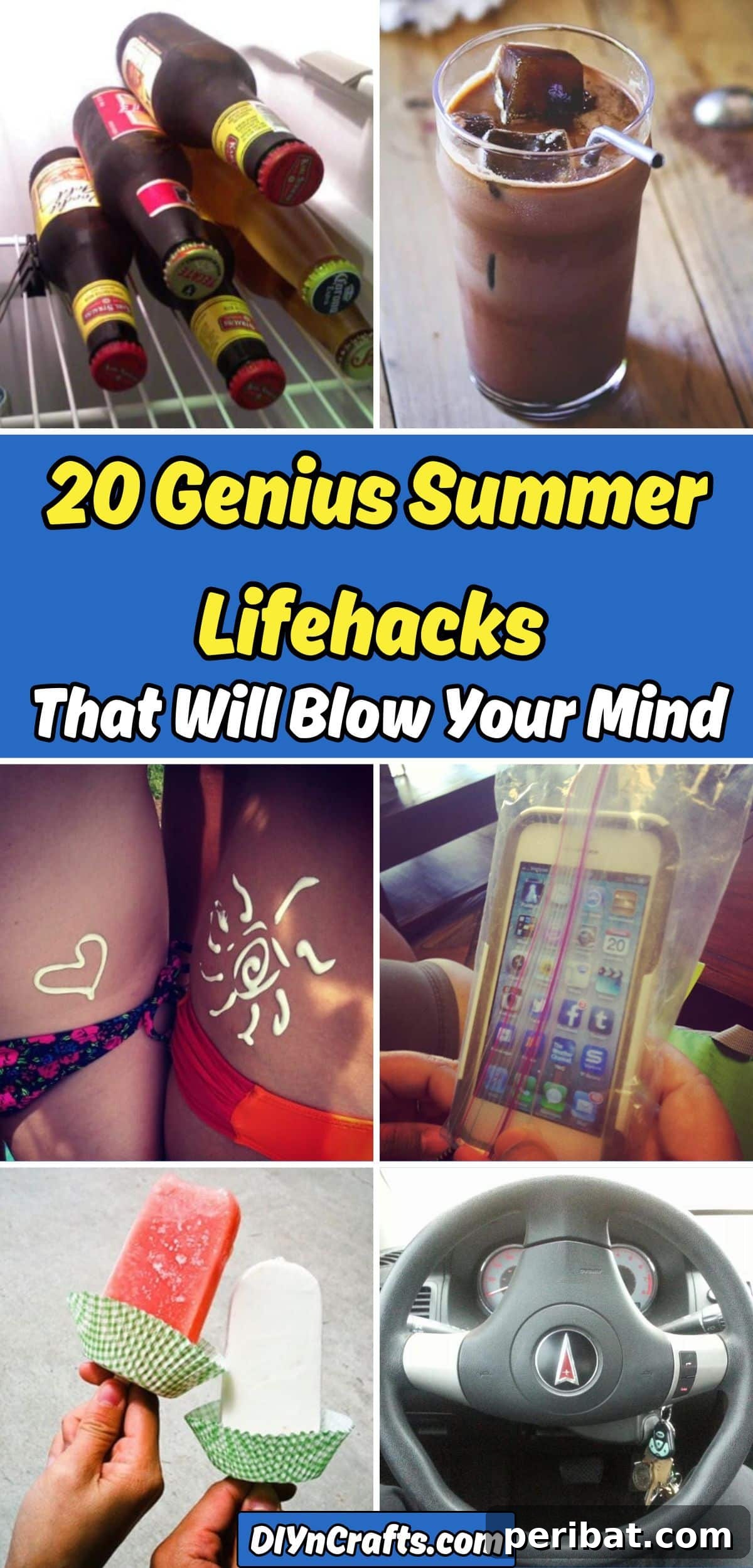 20 Genius Summer Lifehacks That Will Blow Your Mind collage.