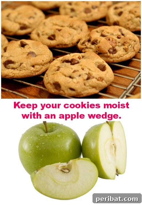 45 Brilliant Kitchen Hacks to Master Your Meals 13 Keep your cookies moist with an apple wedge.