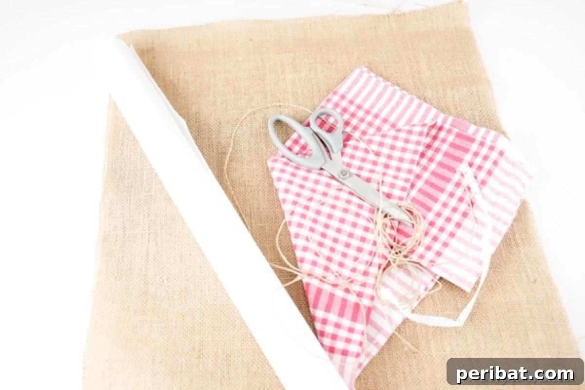 Rustic Love Burlap Heart Garland 8 Supplies for burlap garland for Valentine's Day