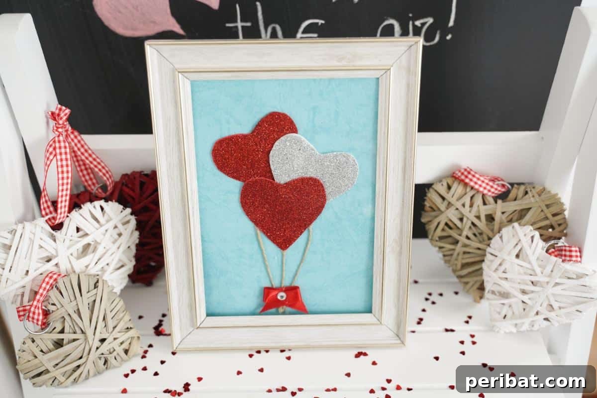 Dazzling Framed Hearts Valentine Decor 5 Framed hearts decoration in front of chalkboard