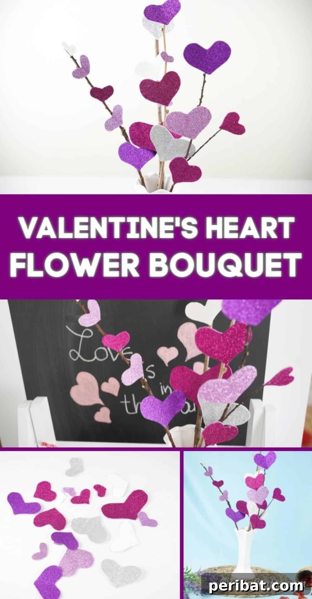 Collage of purple and pink heart flowers