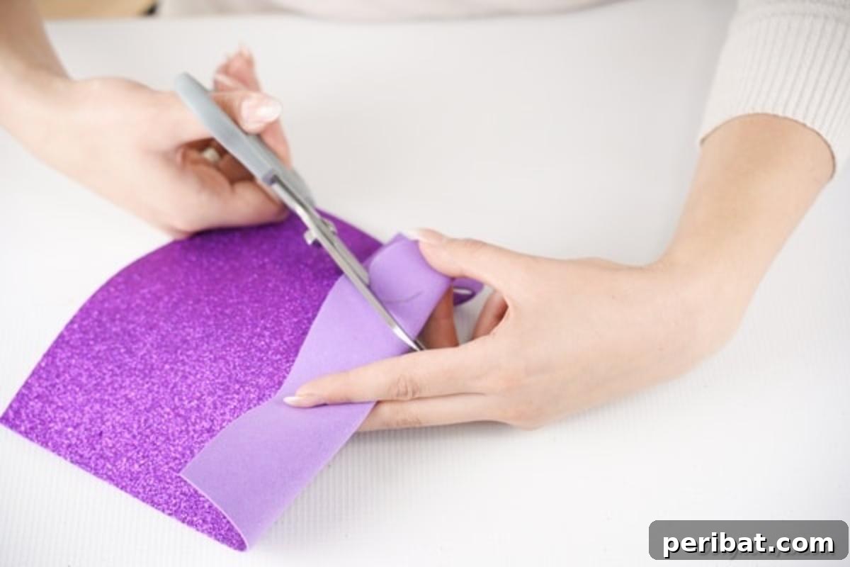 Tracing heart on glitter paper