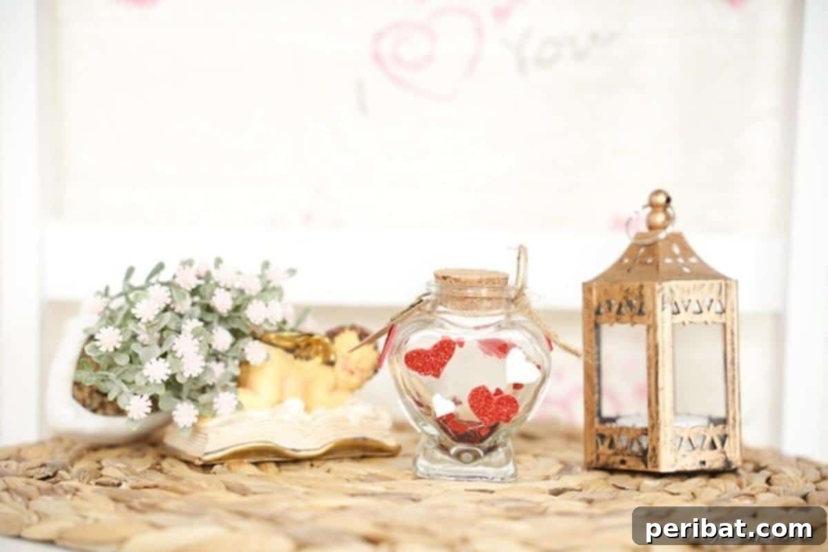 Message in a bottle jar on a shelf with lantern