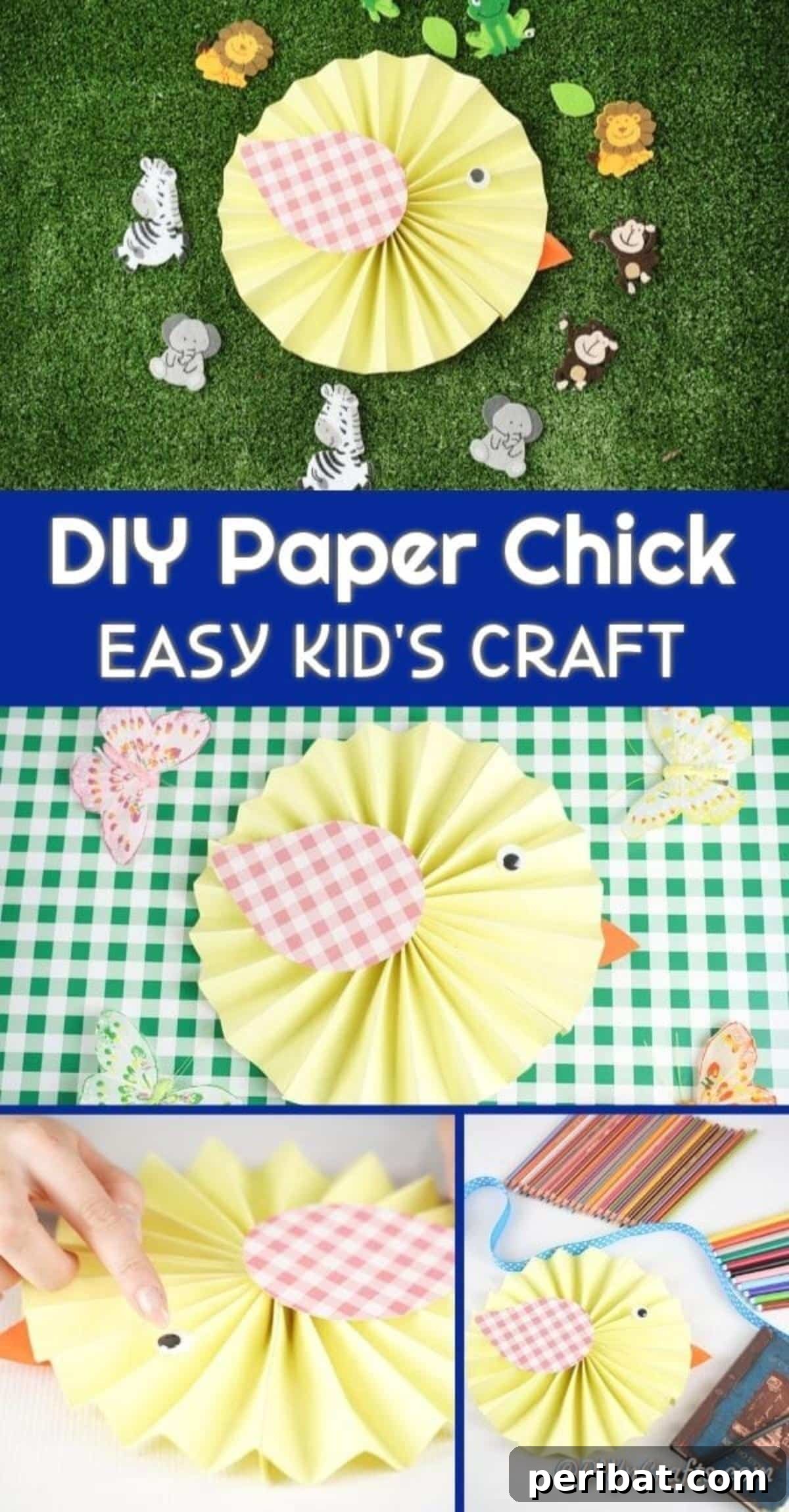 Simple & Sweet: Crafting Paper Birds with Kids 2 Collage of colorful paper birds in various stages of completion, showcasing different designs and patterns against a bright background.