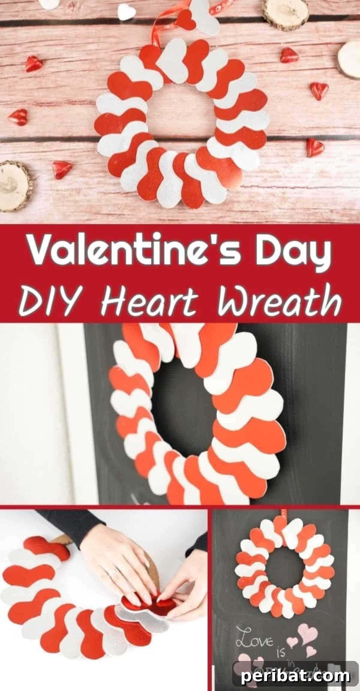Collage of heart wreath