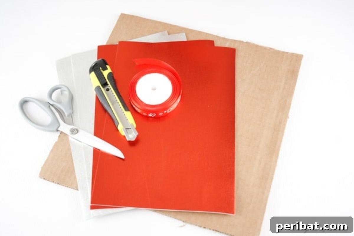 Supplies for valentine's day wreath