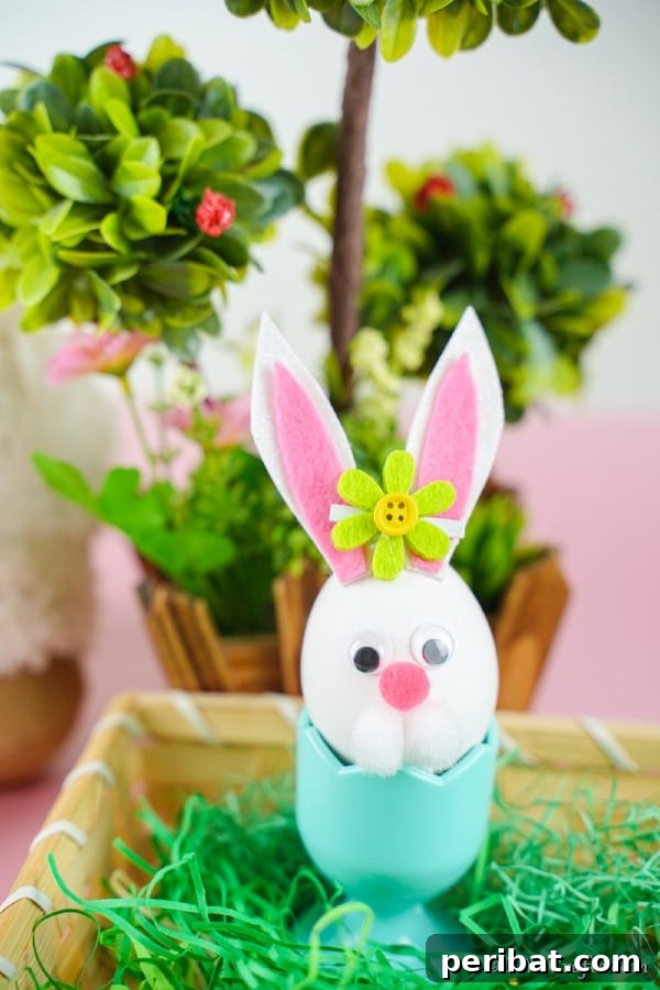 Craft Adorable Easter Bunny Eggs 24 Easter egg bunny in egg cup inside easter basket