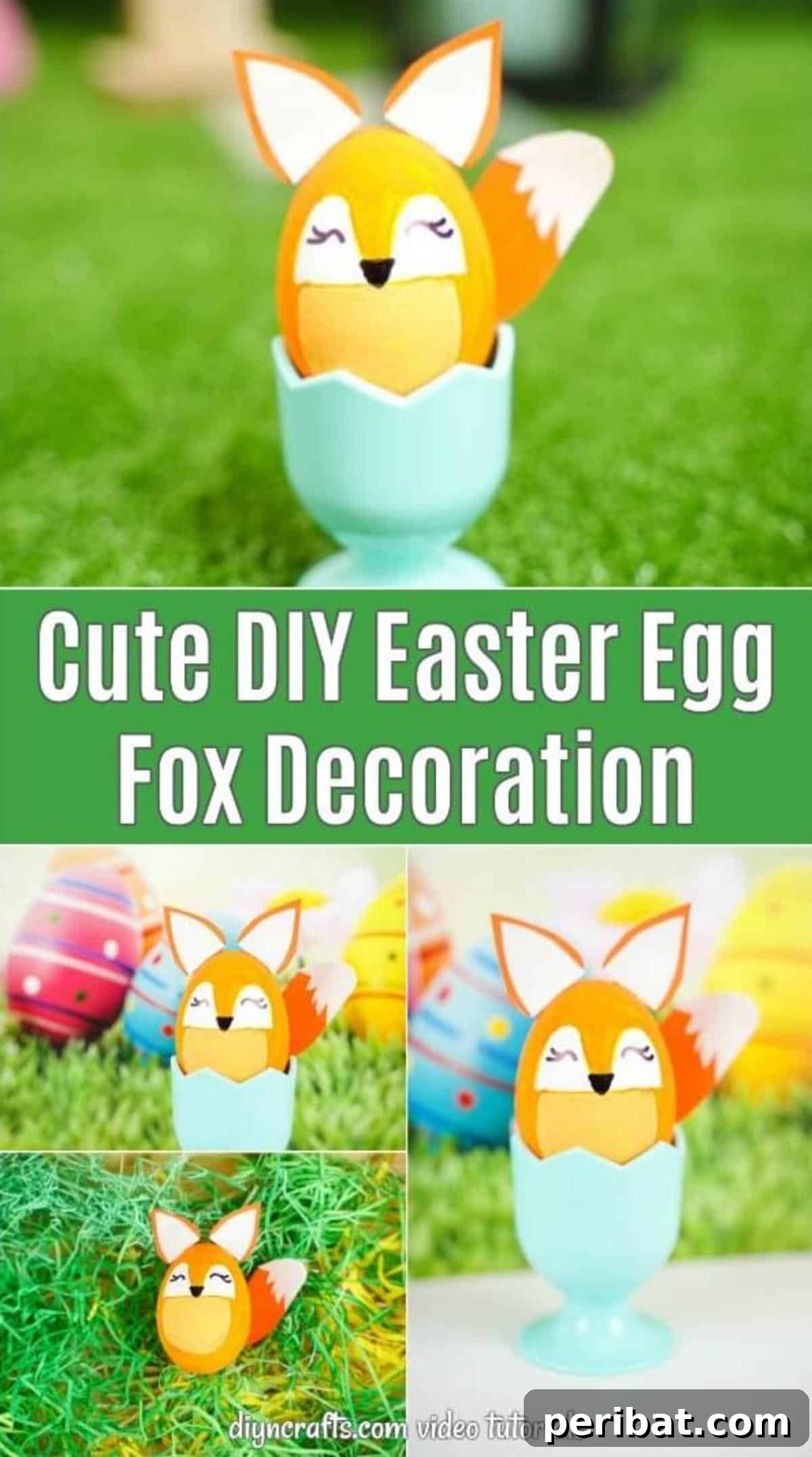 Foxy Fun DIY Easter Egg Project 2 Adorable fox Easter egg decoration resting in a small white cup, showcasing its painted details.