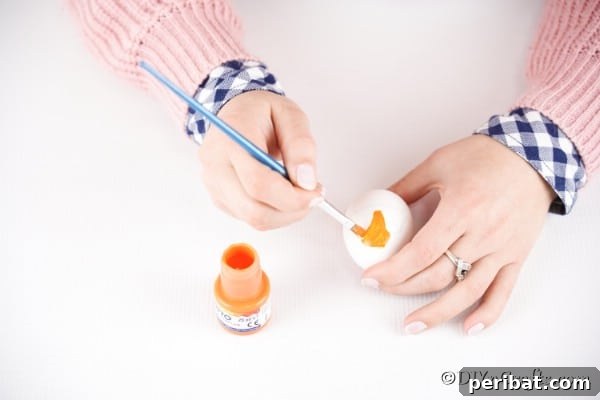 Foxy Fun DIY Easter Egg Project 22 Painting the egg orange