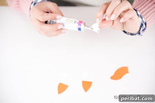 Foxy Fun DIY Easter Egg Project 28 Gluing white onto orange ears
