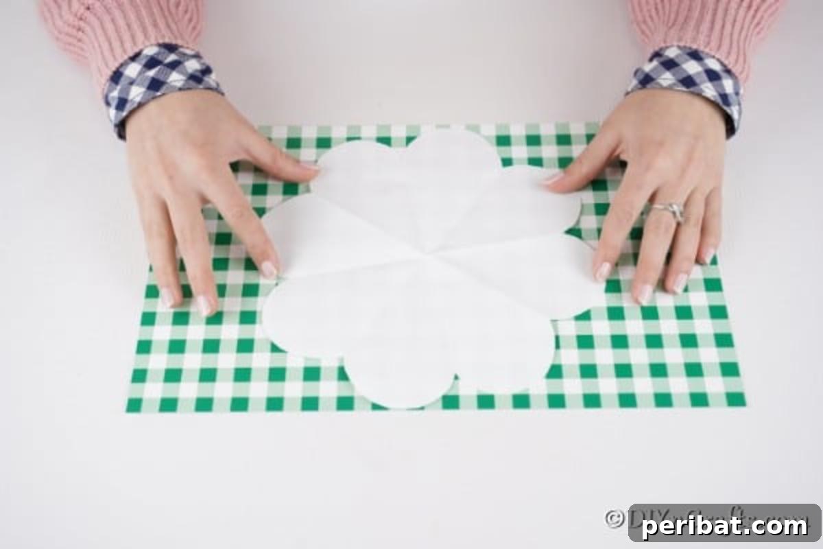 Adorable Mini Easter Basket Craft 9 Unfolding the paper template to reveal the basket shape