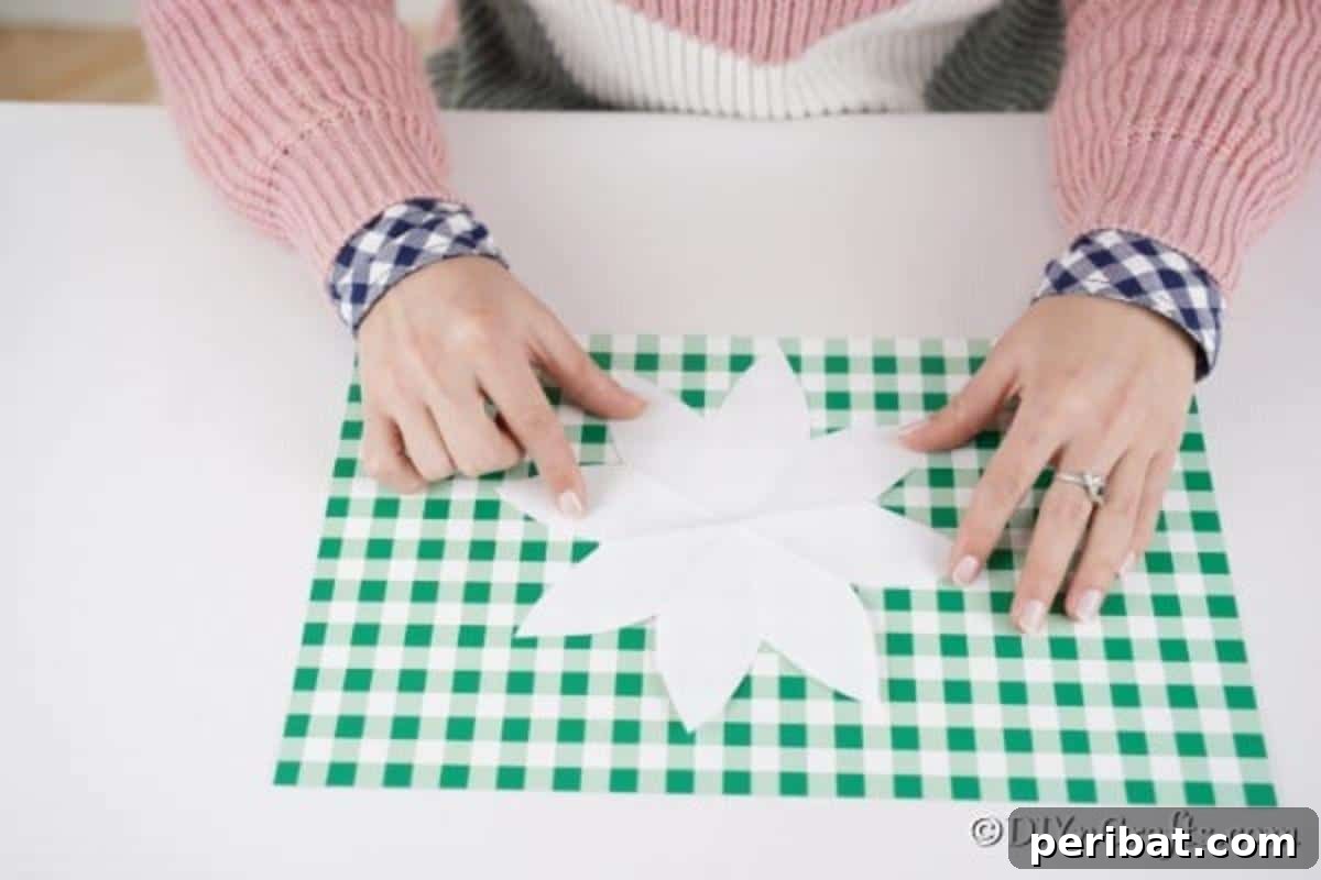 Adorable Mini Easter Basket Craft 10 Cutting a pointed template for the base of the mini Easter egg basket