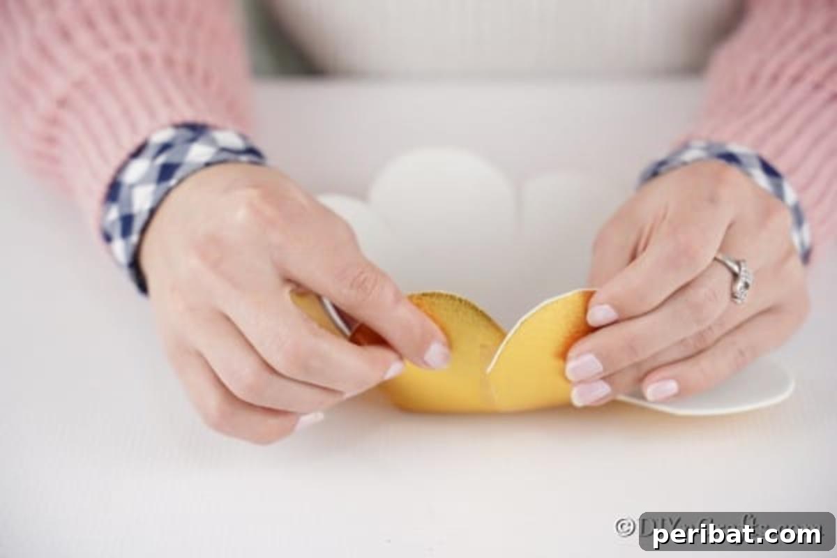 Adorable Mini Easter Basket Craft 16 Folding the basket petals upwards to create the bowl shape