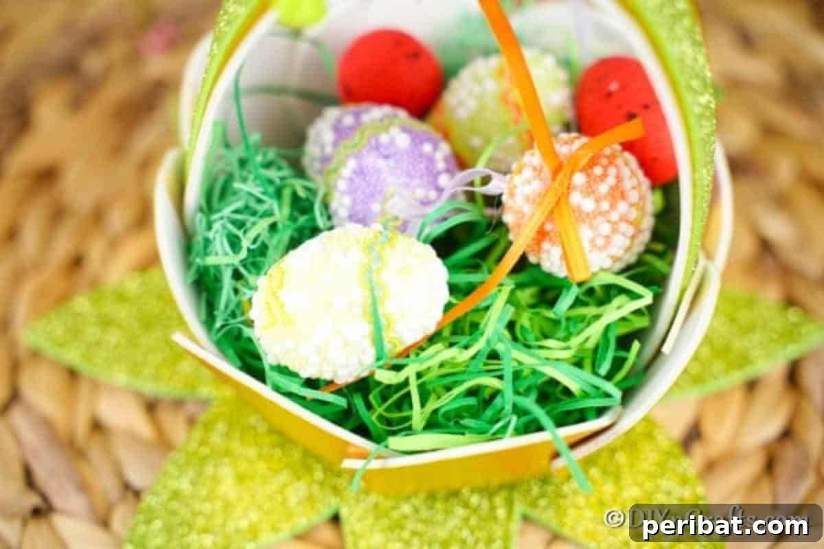 Adorable Mini Easter Basket Craft 26 Larger Easter egg basket filled with mini decorative eggs
