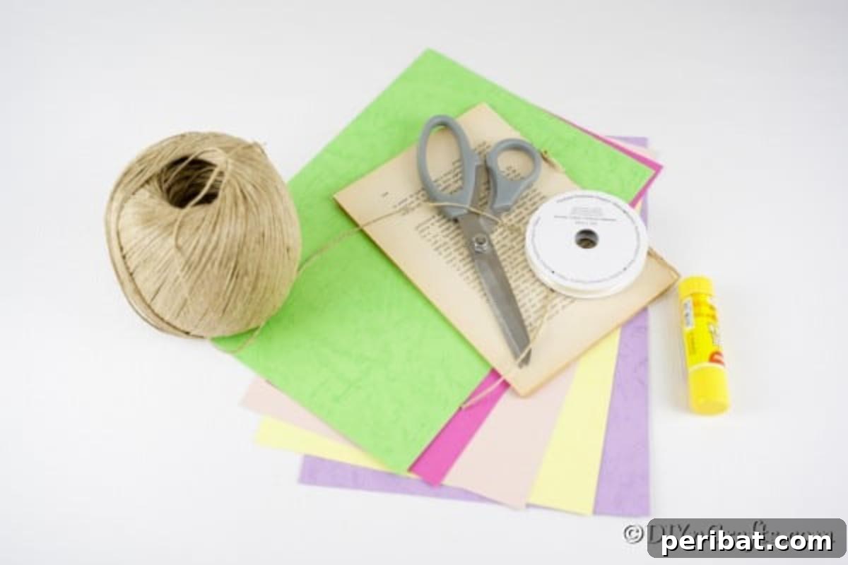 DIY Upcycled Book Page Easter Egg Garland Tutorial 9 Supplies for Easter egg garland