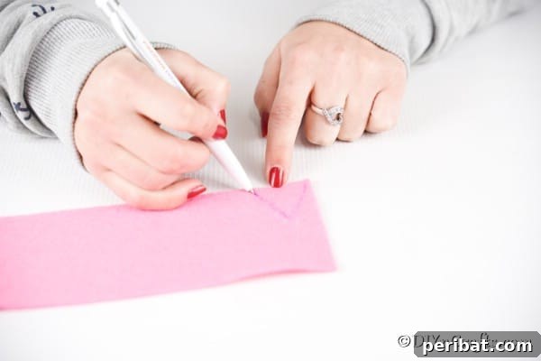 Drawing triangles on felt