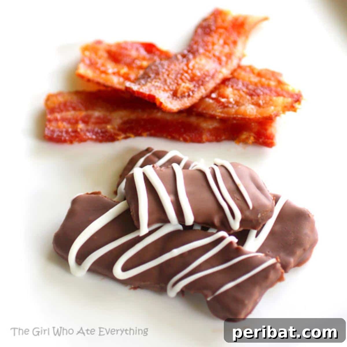 Bacon Beyond Belief: 26 Recipes for an Unforgettable Feast 11 Strips of crispy bacon generously coated in rich melted chocolate, offering a perfect salty-sweet treat.