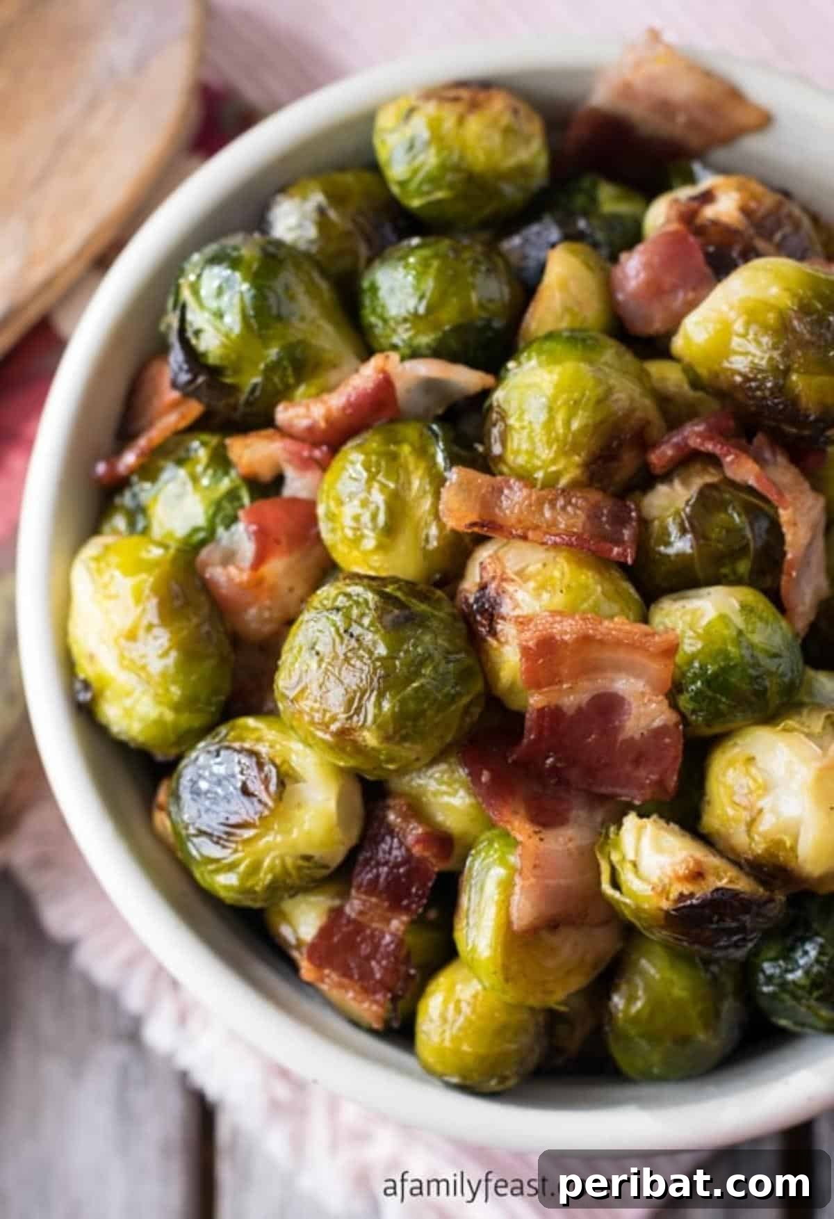 Bacon Beyond Belief: 26 Recipes for an Unforgettable Feast 14 Crispy oven-roasted Brussels sprouts tossed with savory bacon bits.