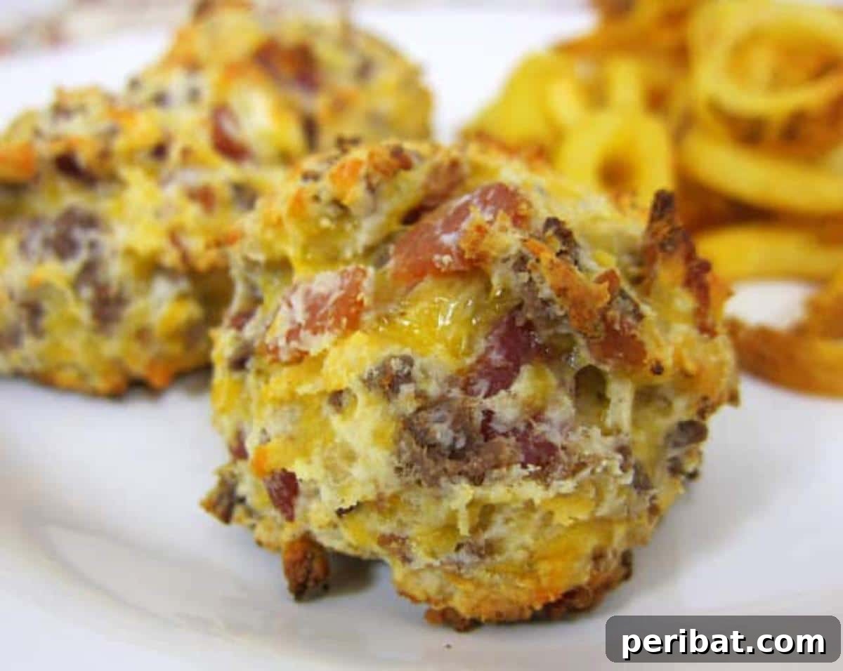 Bacon Beyond Belief: 26 Recipes for an Unforgettable Feast 24 Crispy, bite-sized puffs filled with all the savory components of a bacon cheeseburger.
