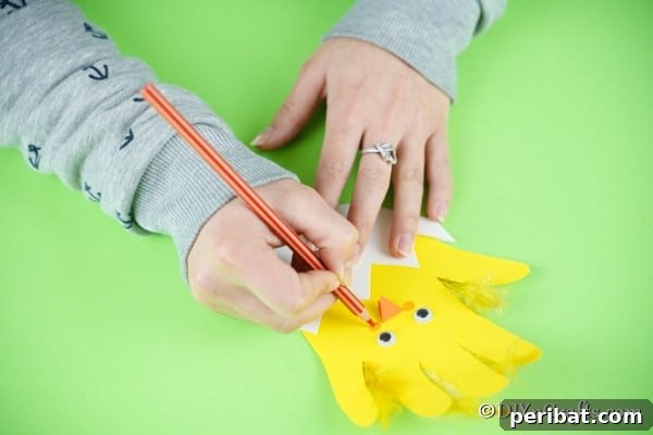 Adding accents to face of chicken