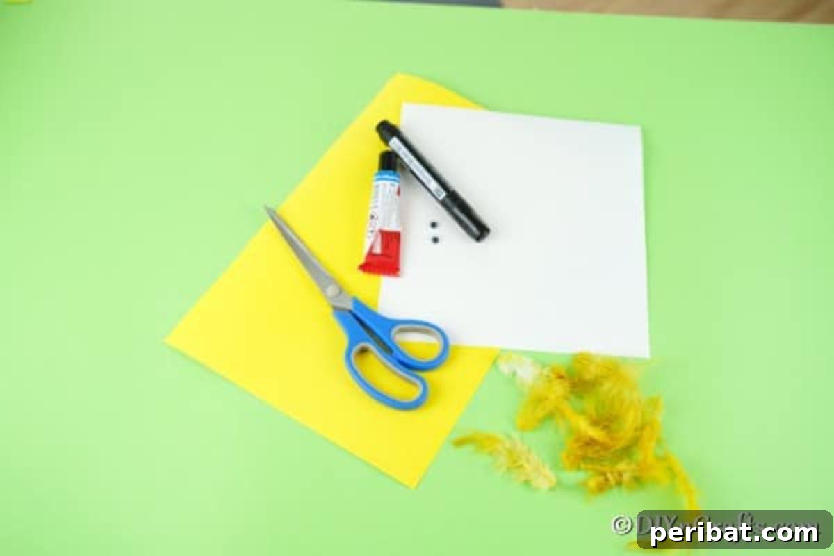 Supplies for chicken handprint card