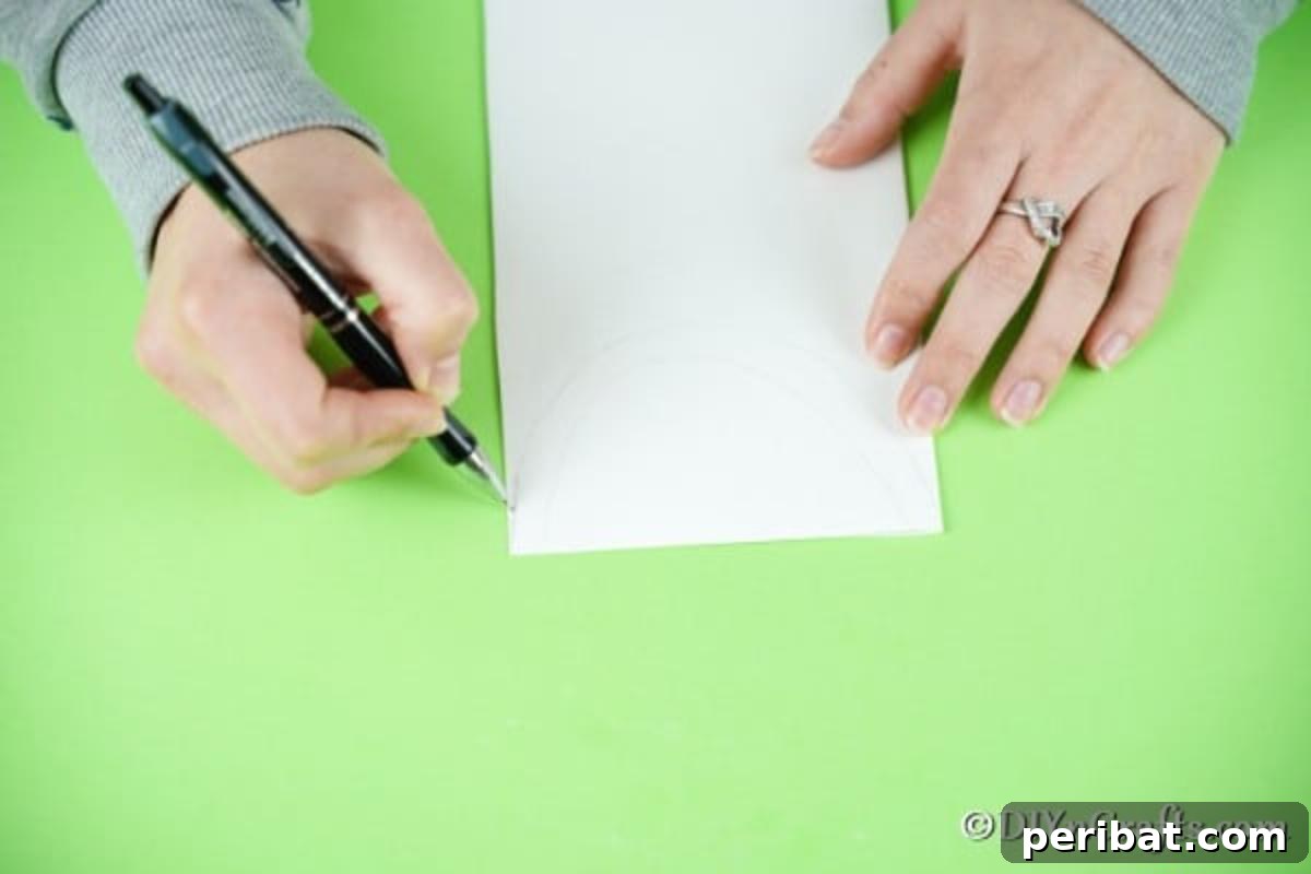 Drawing egg shape on white paper