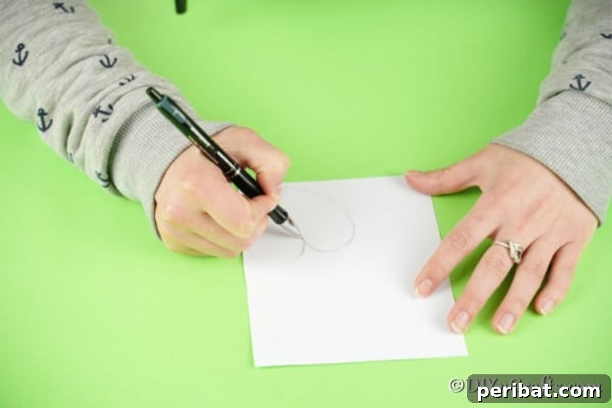 Simple Repurposed Bucket Spring Chicken 7 Drawing heart shapes onto white craft paper with a pen