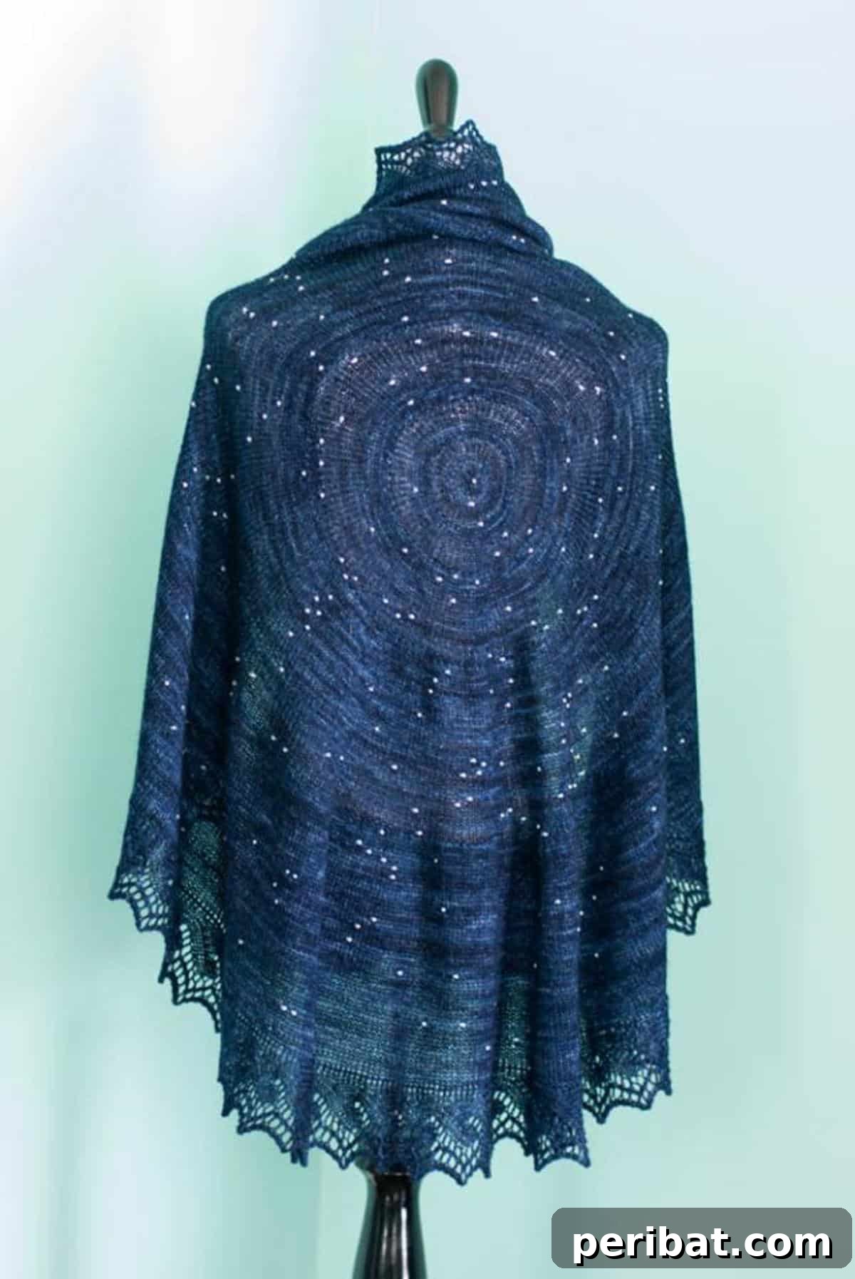 Crafting Constellations: A DIY Celestial Shawl 3 Close-up view of the celestial shawl, highlighting the intricate beadwork and visible star patterns