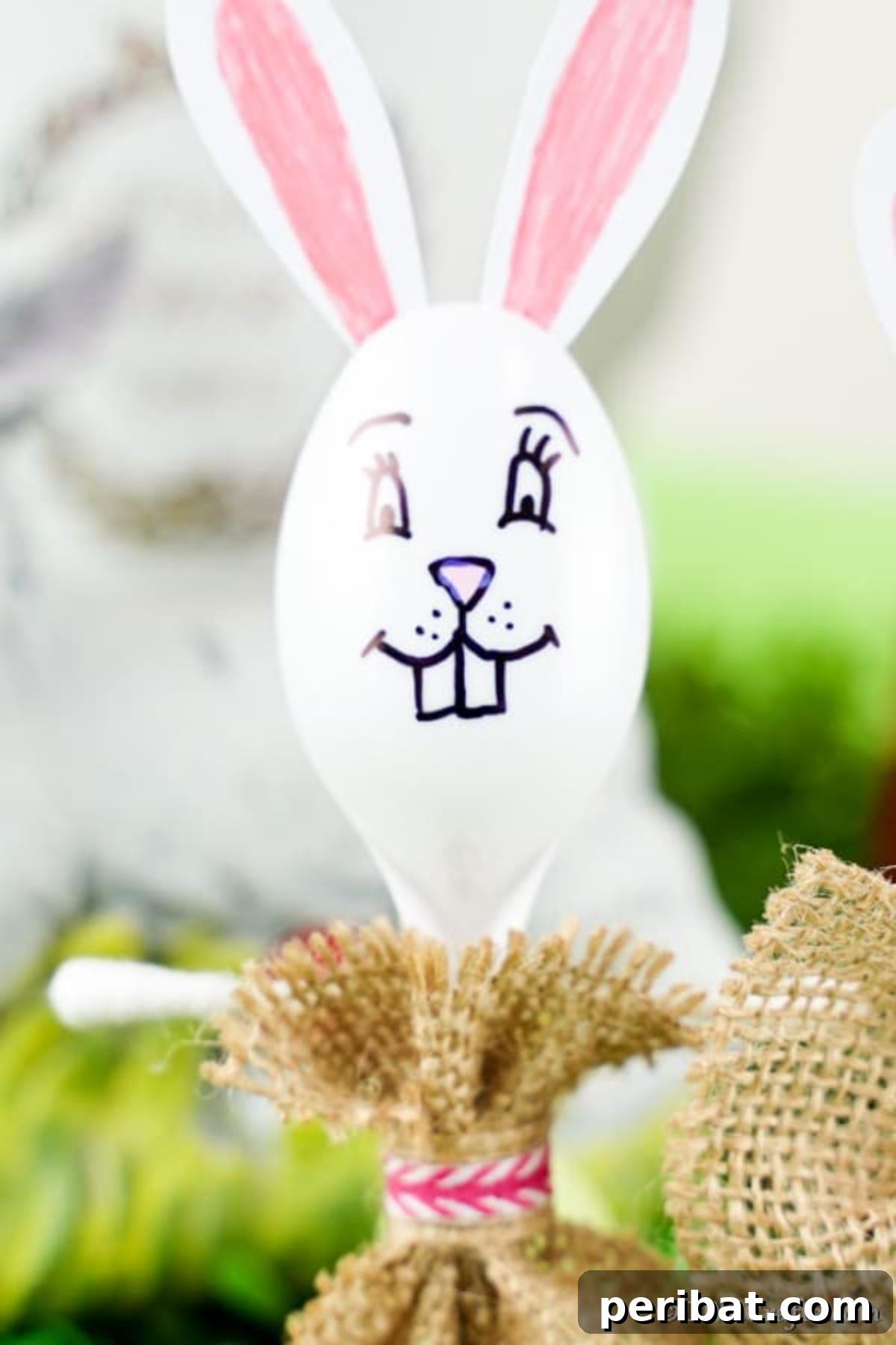 Adorable Upcycled Spoon Bunnies for Easter 15 Completed Easter bunny spoon character with a burlap dress