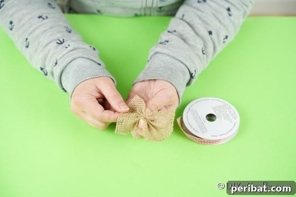 Adorable Upcycled Spoon Bunnies for Easter 21 Creating burlap bow