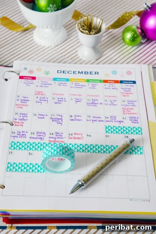 Holiday organizing binder