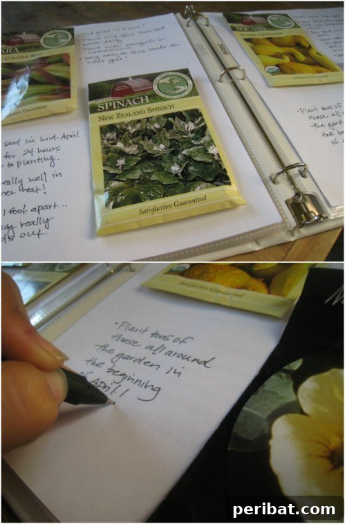 Create a gardening binder … with seed packets