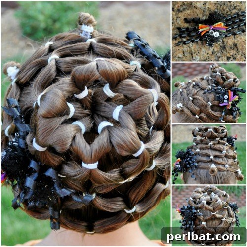 Spider Web Halloween Hair Design