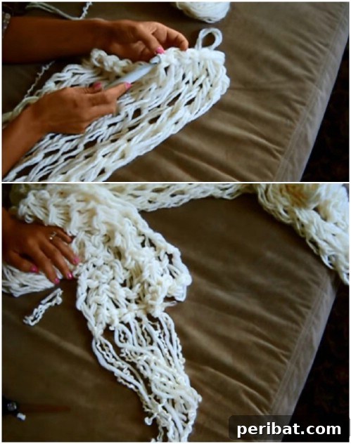 23 Ingenious Arm Knitting Projects and Essential Techniques 19 Get Some Fringe in Your Life: Arm Knit Scarf with Fringe