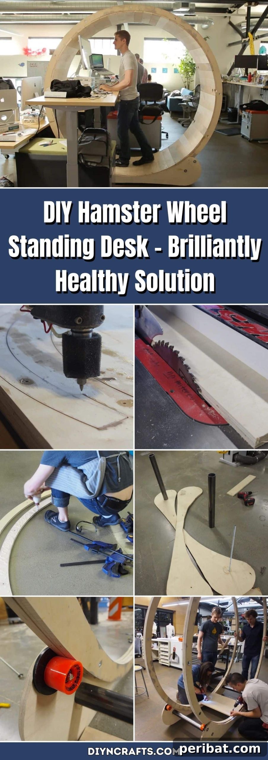 The Human Hamster Wheel Desk: Build Your Path to Healthier Productivity 2 DIY Hamster Wheel Standing Desk – Brilliantly Healthy Solution pinterest image