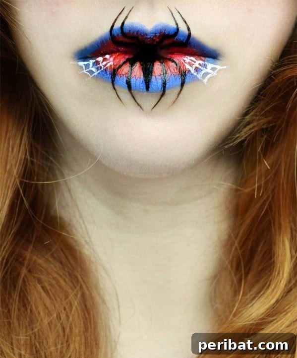 Intricate Halloween Lip Art Design