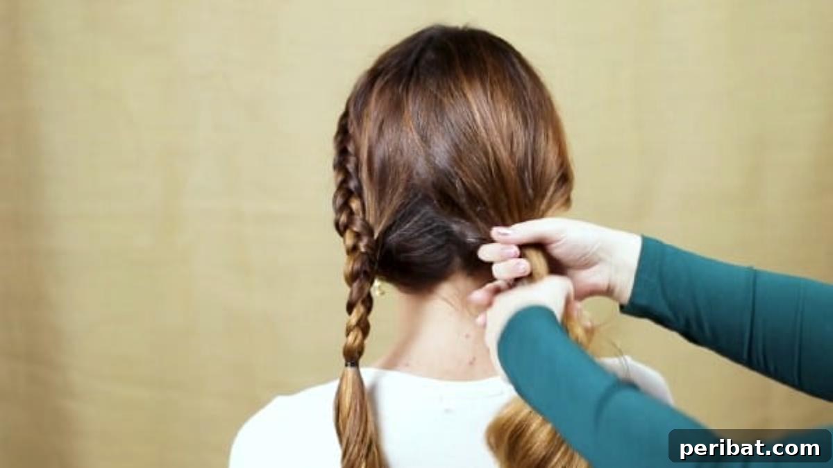 Elegant Side Braid Ponytail Tutorial for a Polished Look 11 Creating second ponytail