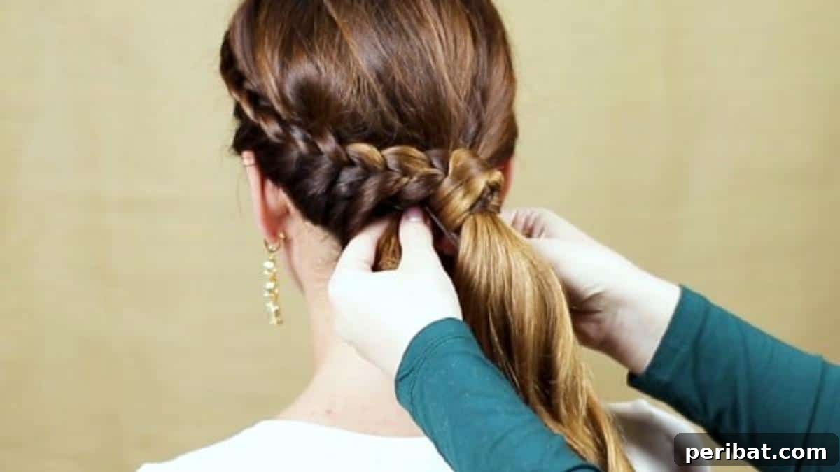 Elegant Side Braid Ponytail Tutorial for a Polished Look 13 Securing side ponytail braid