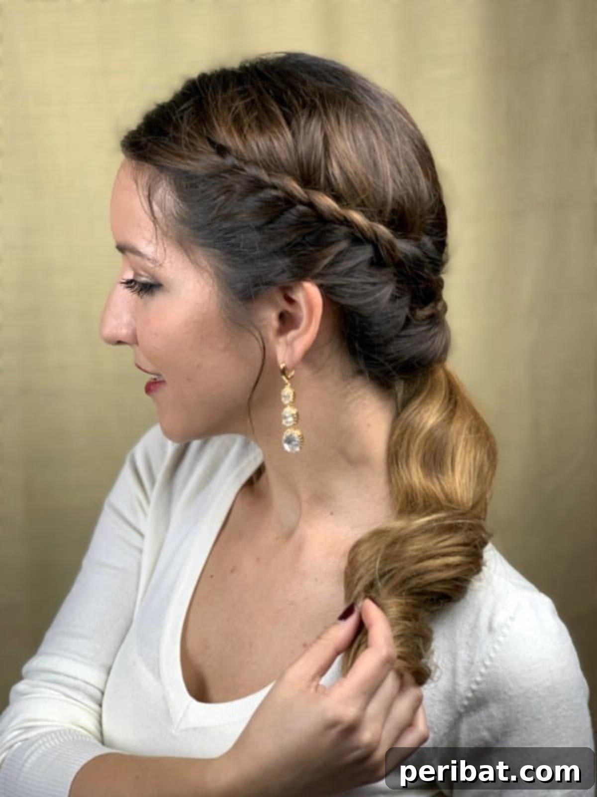 Elegant Side Braid Ponytail Tutorial for a Polished Look 15 Brunette with side braided ponytail