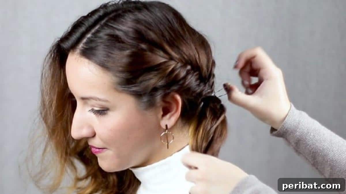 Learn to Braid Charming Fishtail Pigtails with Adorable Bows 9 Securing braid