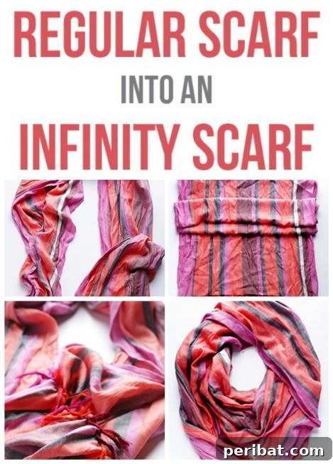 Cozy Comfort: 26 DIY Infinity Scarf Patterns and Free How-Tos 11 Convert your regular scarf into an infinity scarf