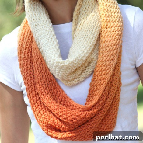 Cozy Comfort: 26 DIY Infinity Scarf Patterns and Free How-Tos 12 Dip-dyed infinity scarf