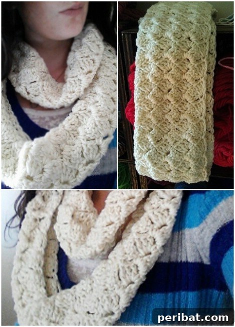 Cozy Comfort: 26 DIY Infinity Scarf Patterns and Free How-Tos 18 Crazy shell infinity scarf